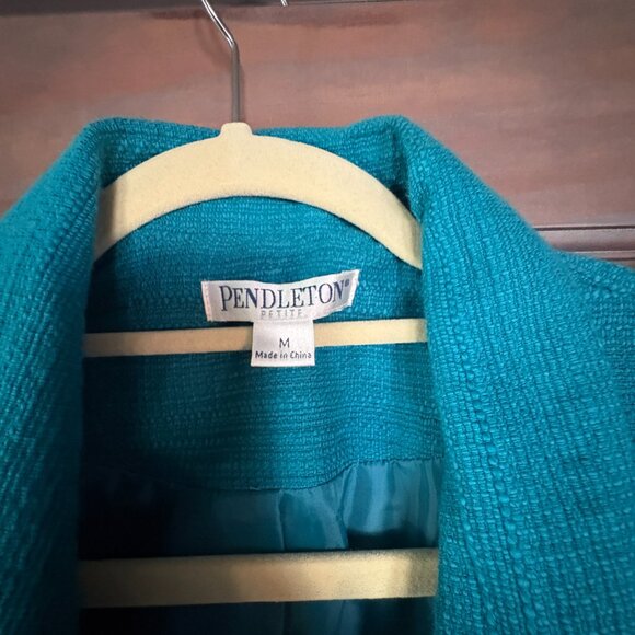 Pendleton Blazer Petite Size Medium- teal/ aqua - Picture 2 of 4